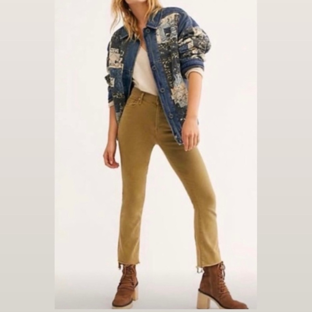 Mother The Insider Crop Step Fray Hopscotch in Honey Corduroy Cord Sz 27 NWT.